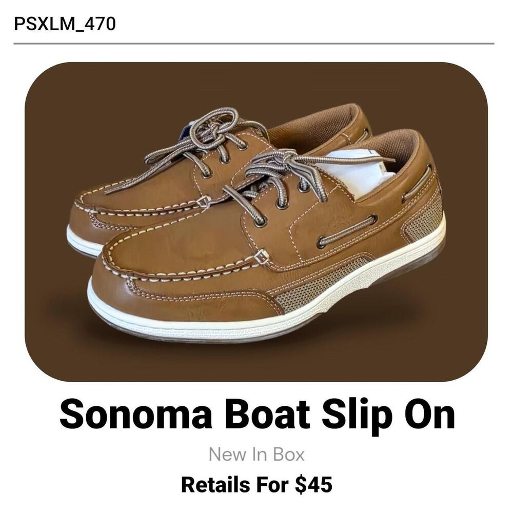 Sonoma-goods-for-life Men's Brown and Tan Boat-shoes